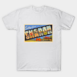 Greetings from Sharon, Pennsylvania - Vintage Large Letter Postcard T-Shirt